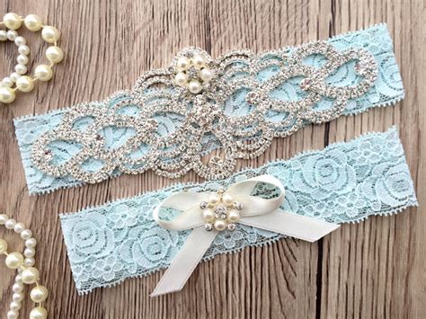 blue bridal garter belt